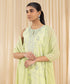 Unstitched Women's Green Cotton Net 3 Piece Suit